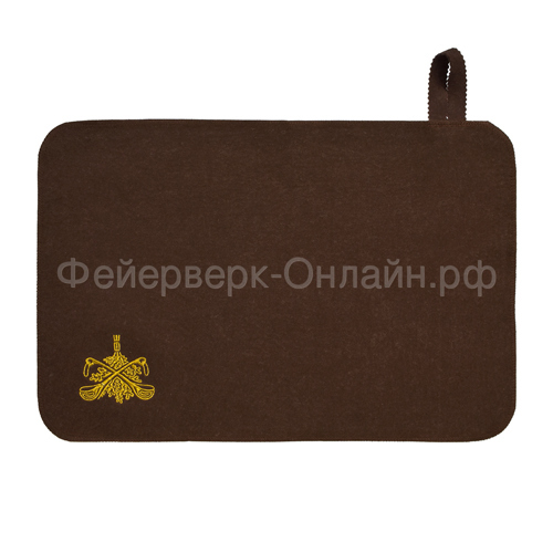 Коврик с вышитым логотипом, коричневый