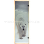 Дверь из стекла "Белый медведь", фотопечать, 1,9х0,7 м