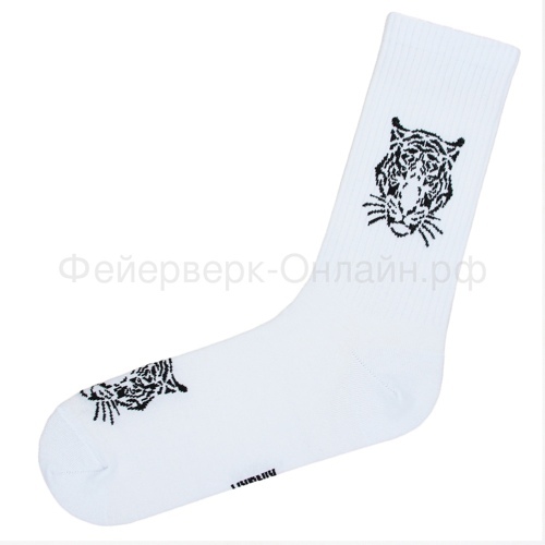Подарочные носки с Тигром, ЧБ / 36-41