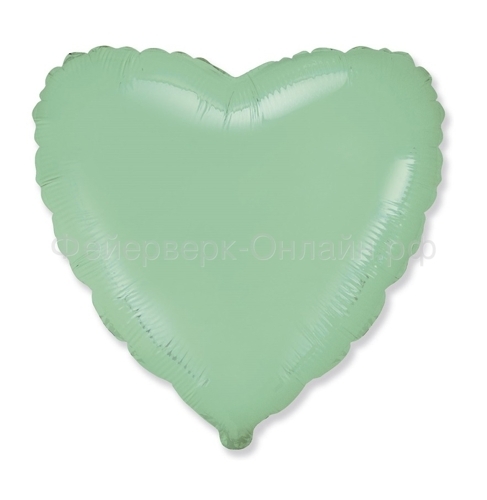 Сердце мятное / pastel mint, 46 см